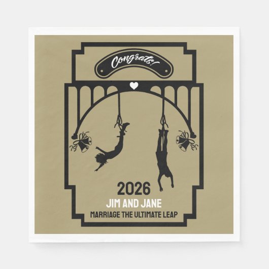 Bungee Jumping Wedding Gift Serviette (Vorderseite)