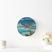 Bunglows of Beachcomber Hotel Runde Wanduhr (Zuhause)