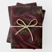 Bungundy Silk-Look Diamond Encrusted Geschenkpapier Set (Beispiel)