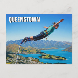 Bungy Springen in Queenstown New Zealand Reisen Postkarte