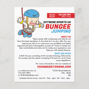 Bunjee Cartoon - Bungee Jumping Course Werbung Flyer
