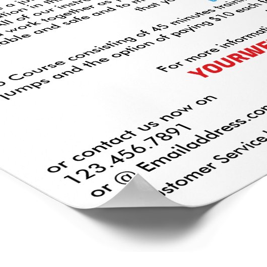 Bunjee Cartoon - Bungee Jumping Course Werbung Poster (Ecke)