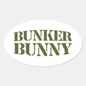 BUNKER BUNNY OVALER AUFKLEBER (Vorderseite)