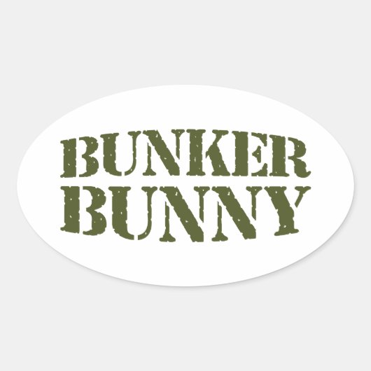 BUNKER BUNNY OVALER AUFKLEBER (Vorderseite)