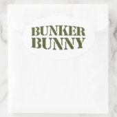 BUNKER BUNNY OVALER AUFKLEBER (Tasche)