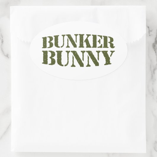 BUNKER BUNNY OVALER AUFKLEBER (Tasche)