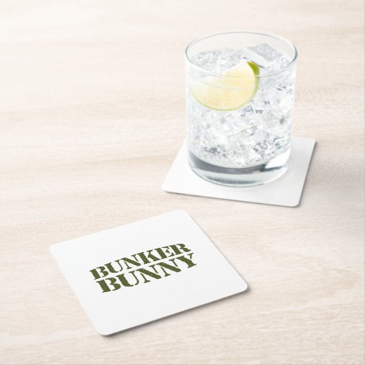 BUNKER BUNNY RECHTECKIGER PAPPUNTERSETZER (Vor Ort)