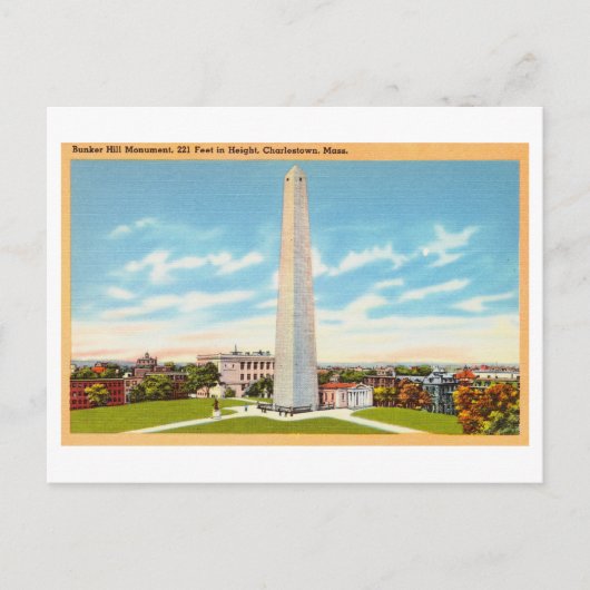 Bunker Hill Monument Obelisk Postkarte (Vorderseite)