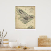 Bunker Hill War Map - 1775 Poster (Küche)