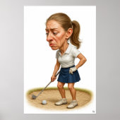 Bunker Trouble - Golf Art Print Poster (Vorne)