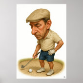 Bunker Trouble - Golf Art Print Poster (Vorne)