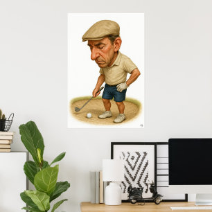Bunker Trouble - Golf Art Print Poster