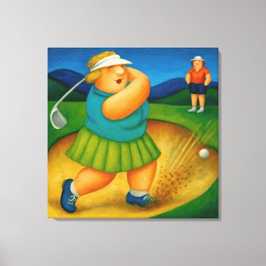Bunker Trouble- Large Wrapped Canvas Golf Print Leinwanddruck (Vorderseite)