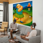 Bunker Trouble- Large Wrapped Canvas Golf Print Leinwanddruck