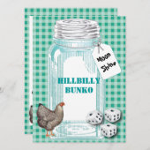 Bunko - Country Style oder Hillbilly Style Einladung (Vorne/Hinten)