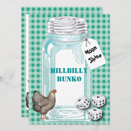 Bunko - Country Style oder Hillbilly Style Einladung (Vorne/Hinten)