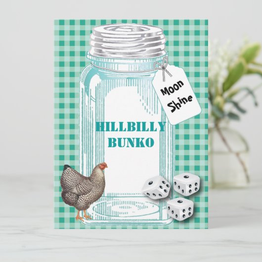 Bunko - Country Style oder Hillbilly Style Einladung (Stehend Vorderseite)