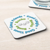 Bunko - Gute Zeiten, gute Freunde, gute Lachen Getränkeuntersetzer (Linke Seite)