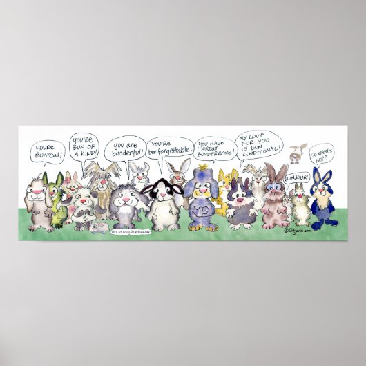 Bunlimited Upliftment-Feel Good Rabbit Love Puns Poster (Vorne)