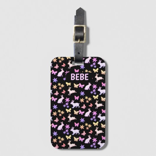 Bunne und Schmetterlinge Gepäckanhänger (Vorderseite Vertikal)