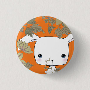 Bunneh PUverstecken (orange Clematis washi Druck) Button