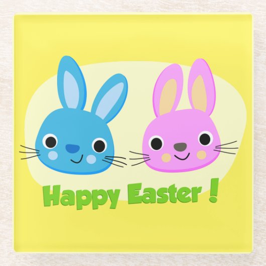 BUNNIEN "HAPPY EASTER" GLASUNTERSETZER (Vorderseite)