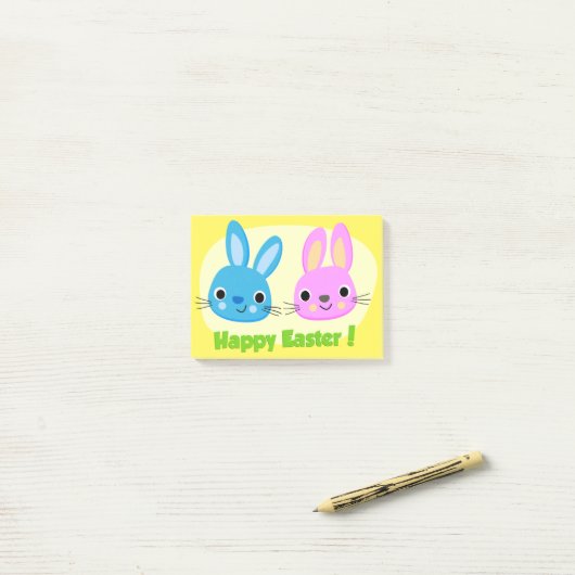 BUNNIEN "HAPPY EASTER" POST-IT KLEBEZETTEL (Auf Schreibtisch)
