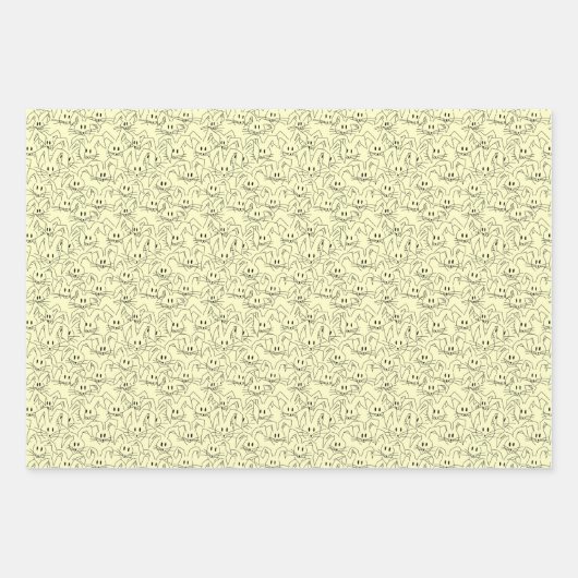 Bunnienbänder auf gelb - nahtlos. geschenkpapier set (Vorderseite 3)