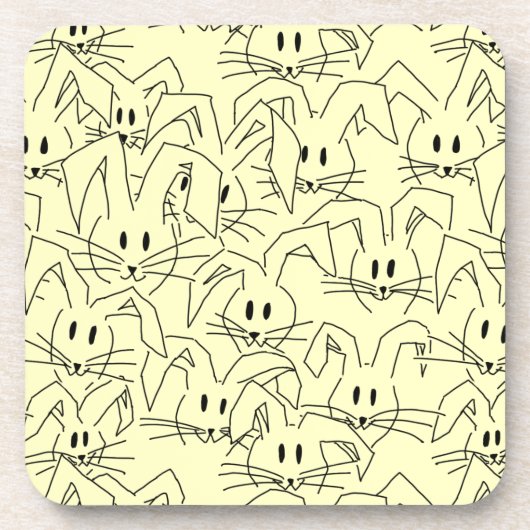 Bunnienbänder auf gelb - nahtlos. getränkeuntersetzer (Vorderseite)
