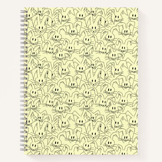 Bunnienbänder auf gelb - nahtlos. notizblock (Vorderseite)