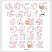 BUNNIES ALPHABET AUFKLEBER (Blatt)