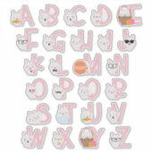 BUNNIES ALPHABET AUFKLEBER (Vorderseite)