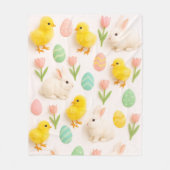 Bunnies and Chicks Pattern Fleecedecke (Vorderseite)