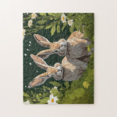 Bunnies auf einem Feld Puzzle (Vertikal)