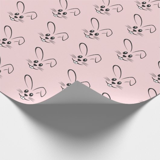 Bunnies auf rosa geschenkpapier (Ecke)