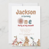 Bunnies Baby 1. Geburtstag Party Einladung (Vorderseite)