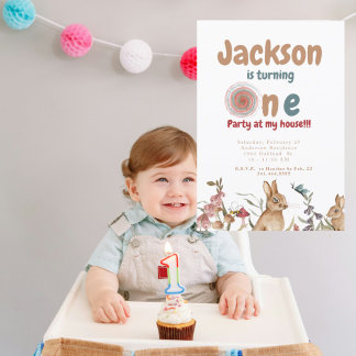 Bunnies Baby 1. Geburtstag Party Einladung