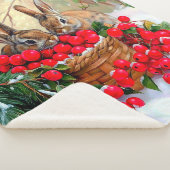 Bunnies & Berries Sherpa Blanket Sherpadecke (3/4)