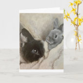 Bunnies Blank Grußkarte Karte (Gelbe Blume)