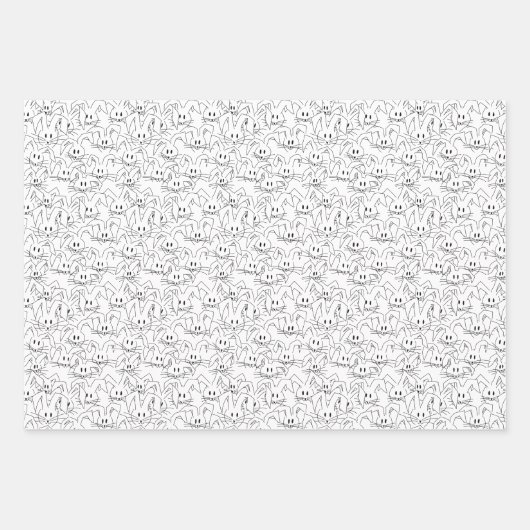 Bunnies-Bunchen auf weiß - nahtlos. Geschenkpapier Set (Vorderseite 2)