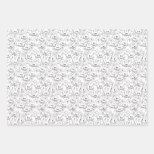 Bunnies-Bunchen auf weiß - nahtlos. Geschenkpapier Set (Vorderseite)