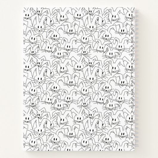 Bunnies-Bunchen auf weiß - nahtlos. Notizblock (Rückseite)