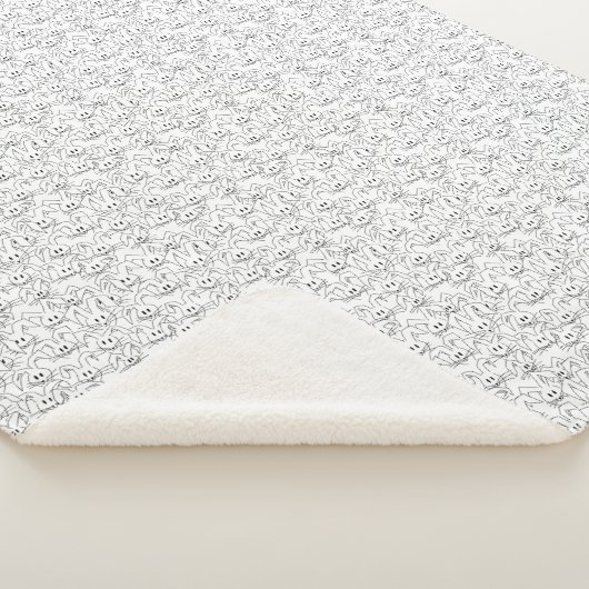 Bunnies-Bunchen auf weiß - nahtlos. Sherpadecke (3/4)