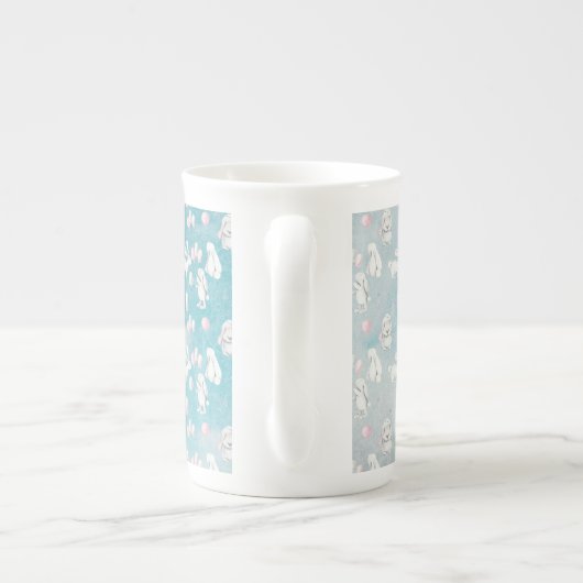 Bunnies Bunny in der Paradies-Süße Tier-Illustrati Porzellantasse (Rückseite)