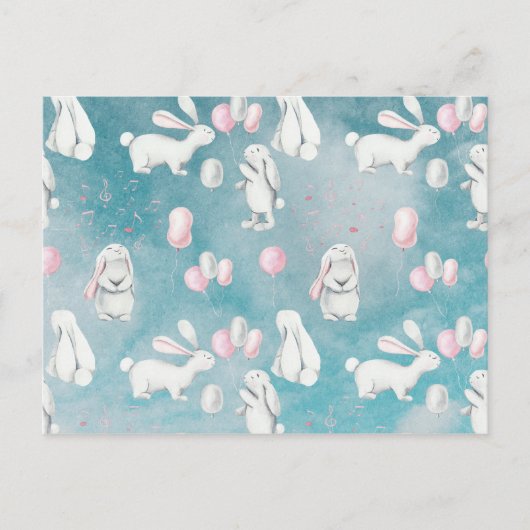 Bunnies Bunny in der Paradies-Süße Tier-Illustrati Postkarte (Vorderseite)