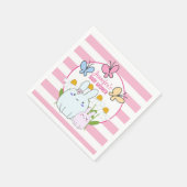 Bunnies, Butterflies & Daisies Babydusche Serviette (Ecke)