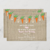 Bunnies & Carrots Ostergarland Geburtstagsparty Einladung (Vorne/Hinten)