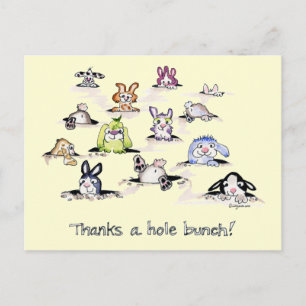 Bunnies: Danke an eine Hole Bunch Postcard Postkarte