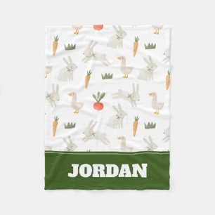 Bunnies & Ducks auf dem Bauernmuster Fleecedecke