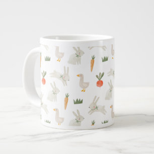 Bunnies & Ducks auf dem Bauernmuster Jumbo-Tasse